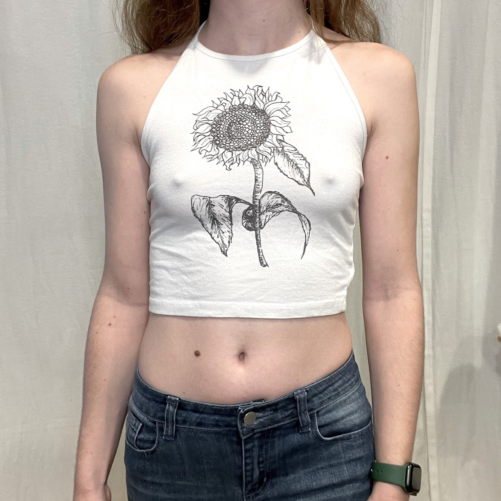 Brandy Melville John Galt Sunflower crop top
